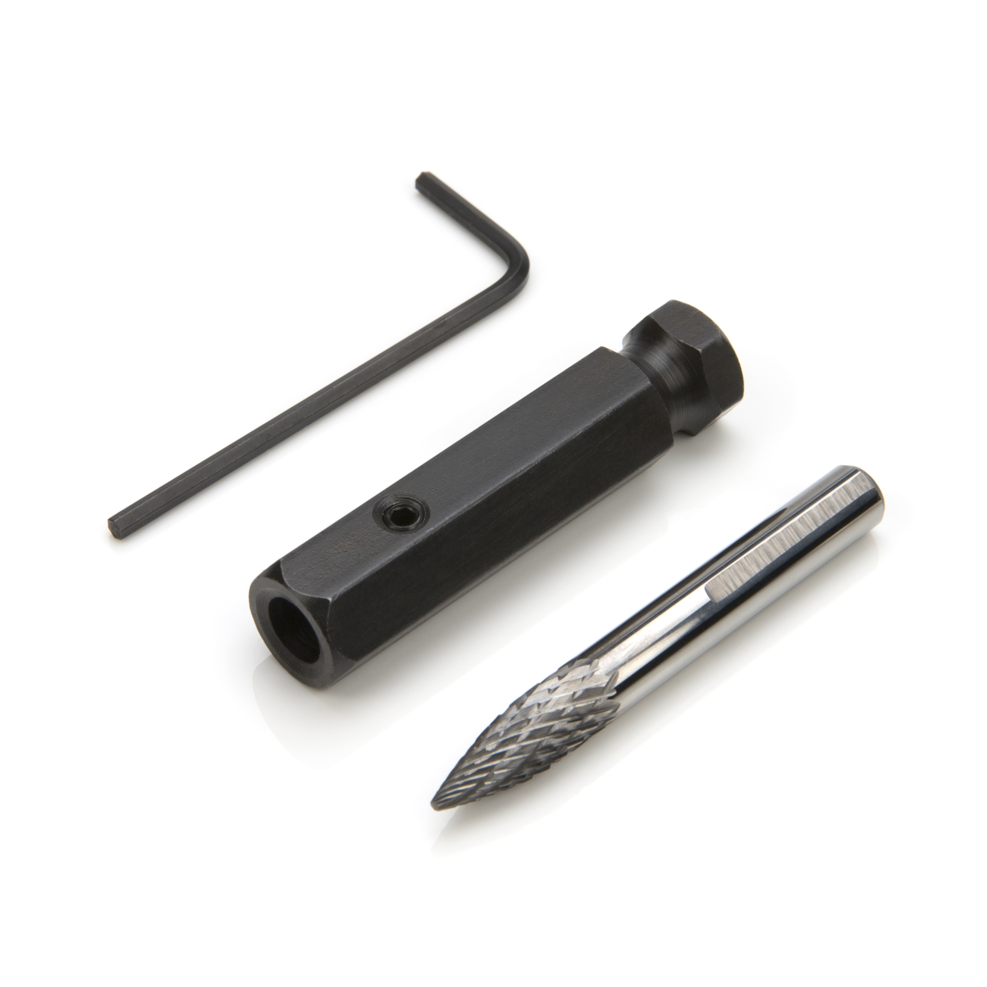 STEELMAN 1/4-Inch Carbide Double Cut Burr for Tire Repair Dressing with Adapter, Model# 18241A